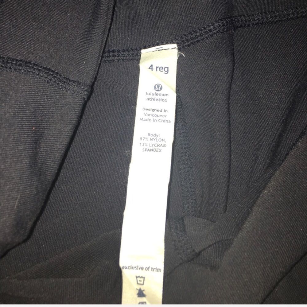 Lululemon Wide Leg Black Full Length Leggings Size 4 - Picture 3 of 6